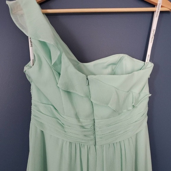 David's Bridal One Shoulder Bridesmaid Dress Sz 6 - Picture 4 of 10